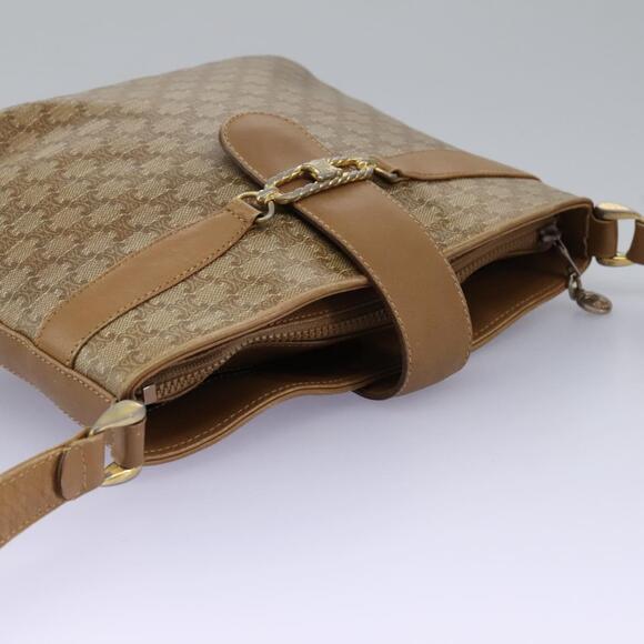 CELINE Macadam Canvas Shoulder Bag Pvc Leather Beige - Picture 6 of 13